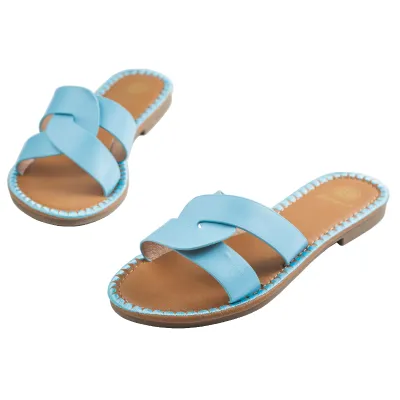 Crisso Flat Sandal-Blue